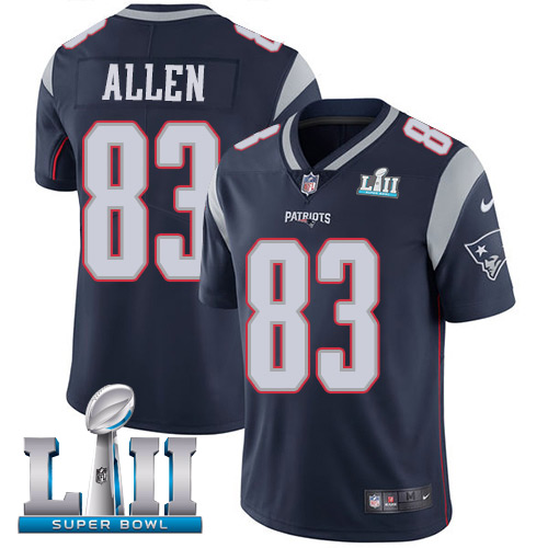 Nike Patriots #83 Dwayne Allen Navy Blue Team Color Super Bowl LII Youth Stitched NFL Vapor Untouchable Limited Jersey